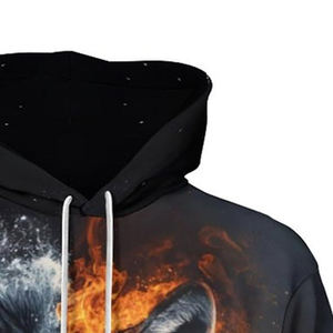 Sweat à capuche imprimé numériquement pour hommes avec logo personnalisé Pull à capuche imprimé numériquement Vintage Hip-Hop Basics en bas quantité minimale de commande - Product Image 4