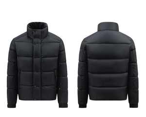 Parka d'hiver épaisse à capuche en toile imperméable décontractée respirante avec fermeture éclair sur le devant pour hommes - Product Image 4