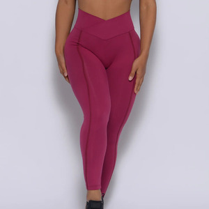 Dernière mode Leggings personnalisés à la taille arrachée Leggings d'entraînement de tous les jours Taille élastique et vêtements de sport Leggings de yoga pour les femmes - Product Image 1