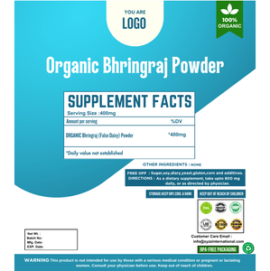 Polvo de Bhringraj orgánico, proveedores indios directos, hierbas indias orgánicas, polvo de Bhringraj 100%, cabello puro y saludable, cuero cabelludo Natural - Product Image 2