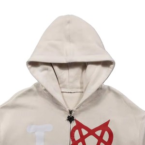 Sudadera con capucha de lana y cremallera de algodón 100% de alta calidad para hombre, estilo de ropa de calle, serigrafía de peso pesado, capucha sólida para invierno - Product Image 6