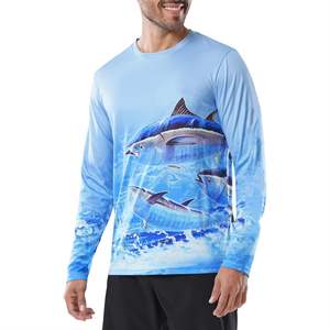 Camisas de pesca transpirables de alta calidad personalizadas OEM para hombre, ropa deportiva de manga larga, temporada de invierno, diseño de sublimación de patrón sólido - Product Image 3