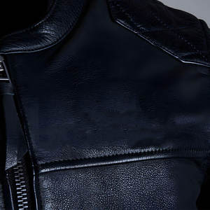 Chaqueta de cuero elegante para hombre, estilo universitario con capucha y cuello alto tejido, cómoda y casual para la calle, venta al por mayor - Product Image 5