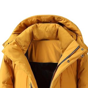 Nouvelle arrivée, veste longue matelassée imperméable et chaude pour homme, couleur jaune, coupe ajustée, fermeture éclair, vêtements de rue - Product Image 4