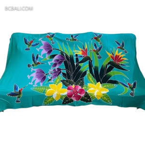 Colección de Verano de Bali, Sarongs de Rayón con Estampado Floral Hecho a Mano de Bali - Product Image 5