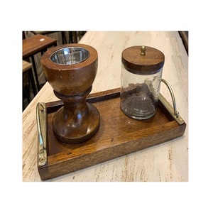 Juego de quemador Oud de madera de la mejor calidad con bandeja y caja acrílica, quemador Bakhoor de incienso de tamaño personalizado de Home Arts - Product Image 1