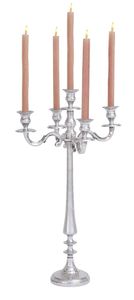 Candelabre en aluminium à cinq bras monté au sol, argenté, fait à la main, rond, taille personnalisée disponible, décoration de table pour la maison et les mariages - Product Image 2