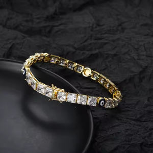 Chaînes de tennis bijoux 7mm 8mm hommes CZ cubique zircone Bracelet de tennis pour femmes - Product Image 4