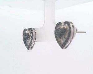 JEWELSPAARK Pendientes de Corazón con Diamantes Naturales Blancos y Azules de 1.75 Ct para Mujer, Plata de Ley 925, para Múltiples Ocasiones - Product Image 1