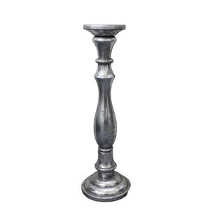 Bougeoir en fer et bois de décoration de table Bougeoir couleur argent pour décorations de maison et de fête - Product Image 1