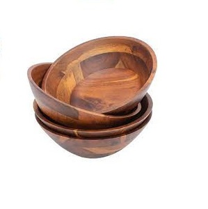 ชามเสิร์ฟทำจากไม้สำหรับสลัดผลไม้ถั่วอาหารชามทำจากไม้ทำมือคุณภาพสูงสำหรับขาย - Product Image 6