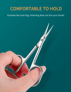 Tijeras rusas para cutículas de uñas de piel muerta de alta calidad, hoja curva de acero inoxidable, mango de cerámica, herramienta de belleza, punta afilada segura - Product Image 4