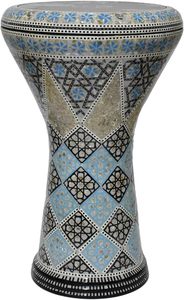 Gawharet El Fan 17,5 pouces, tambour égyptien professionnel bleu ciel, perle de diamant, doumbek darbuka - Product Image 4