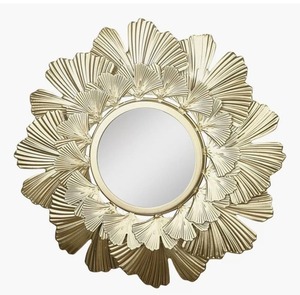 Handcrafted geometric metal wall <b>mirror</b> with unique artistic <b>frame</b> for contemporary stylish modern home interiors - Product Image 2