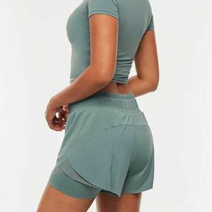 Short de sport sexy à taille haute pour femmes Short d'entraînement de gym avec poche élastique et logo personnalisé pour femmes Short de sport athlétique - Product Image 3