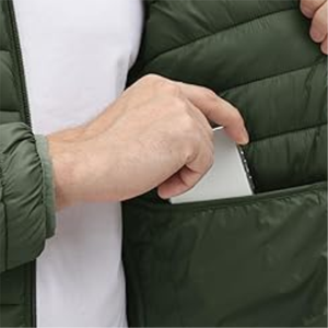 Chaqueta acolchada estándar de invierno para hombre de Color personalizado de alta calidad, estilo informal, acolchado de burbujas, impermeable, a prueba de viento, Abrigo con capucha - Product Image 4