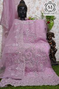 Dernier styliste indien Style pakistanais broderie séquence travail Salwar Plazzo costume femmes modeste fonction de fête de mariage - Product Image 6