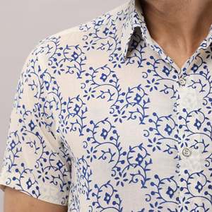 Men's Casual Blue <b>Button</b>-Up Dress <b>Shirt</b> 100% Cotton Poplin Breathable Sizes XL and 6XL Available - Product Image 6