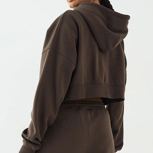 Prix d'usine, design de haute qualité, haut court à manches longues avec cordon de serrage pour la capuche, pantalon large, prix de gros - Product Image 5