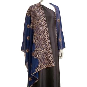 Hiyab de Algodón Voile para Mujer, con Bordado Floral Dorado y Pedrería, Ligero, Transpirable, a la Moda, Proveedor Mayorista - Product Image 1