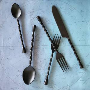 EliteCraft Juego de cubiertos de acero inoxidable con espejo chapado en oro de 5 piezas Diseño elegante de calidad superior para comedor - Product Image 5