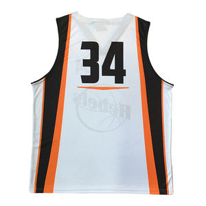 Maillots de basket-ball personnalisés à sublimation, col en V, sans manches, 100% polyester, unisexe, uniforme d'équipe, singlet de basket-ball - Product Image 2