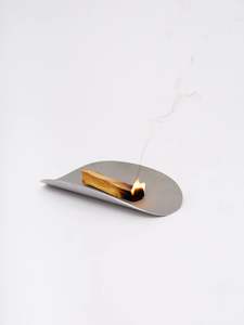 Concrete base wax melt burner with brass spoon and tealight minimalist <b>aroma</b> <b>lamp</b> modern home fragrance accessory - Product Image 4