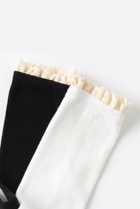 Calcetines tobilleros con volantes de encaje personalizados al por mayor para niñas calcetines transpirables suaves de algodón estilo dulce FÁBRICA DE Vietnam ODM - Product Image 5