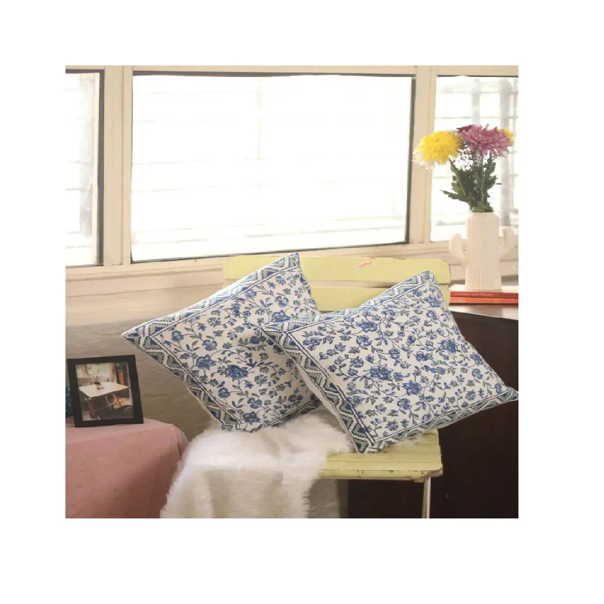 Хлопковый чехол для подушки с принтом для домашнего декора, комфортные дышащие съемные наволочки