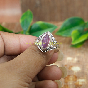Natural Purple <b>Amethyst</b> Teardrop Gemstone 925 Sterling Silver Handmade Filigree Design <b>Ring</b> for Women - Product Image 6