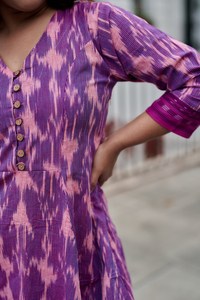 Robe bohème Delilah mi-longue, tissage à la main, ikat, pur coton, faite à la main, décontractée, occasionnelle - Product Image 5