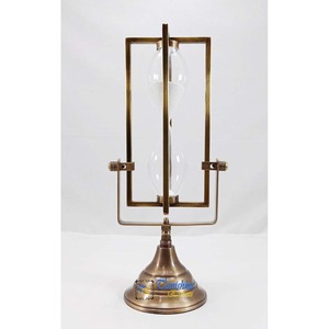 White <b>Sand</b> <b>Timer</b> Home Office Decor Hanging Hourglass With Antique Brass Base Collectible Gift Clock - Product Image 3