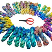 Ruban fantaisie en soie recyclée écologique double face de 3 pouces, 100 % fil fantaisie pour tricot et broderie manuels résistants