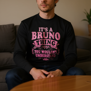 È una cosa di Bruno, non capiresti. T-shirt promozionale a maniche lunghe Bruno. - Product Image 3