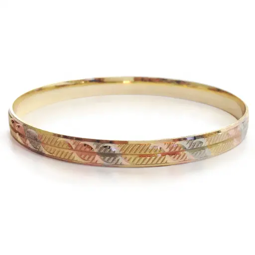 6 MM Three Tone Plated Bangles new style bracelet fashion jewelry for women and girls accessories