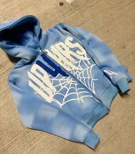 Heavyweight Full Zip up Spider Hoodie Print Oversized Custom Manufacturer Unisex Essentials Hoodies - Product Image 2