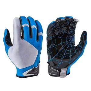 Gants de performance pour le football américain pour jeunes et adultes, adhérence super collante, cuir de qualité, doigts entiers, boucle à crochets réglable - Product Image 1