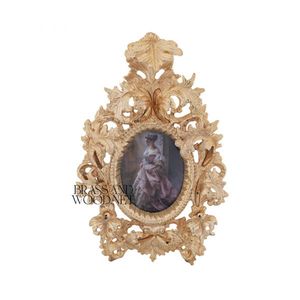 Handmade vàng solid brass trang trí công phu khung hình bầu dục với cổ điển Lady chân dung - Product Image 3