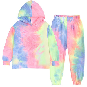 Sweats à capuche pour hommes personnalisés Tie Dye Design Street Wear 100% coton Hoodies Techniques brodées Digital Winter 2 Pcs - Product Image 5