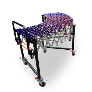 Convoyeur à roulettes à gravité à conception flexible, sans alimentation, hauteur réglable, contrôle de la vitesse, machine de déchargement - Product Image 1