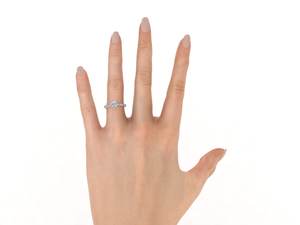 Bague de fiançailles ronde en or massif cultivée en laboratoire diamant pavé personnalisée 10K 14K 18K bijoux fins plaqué rhodium de haute qualité pour mariage - Product Image 2