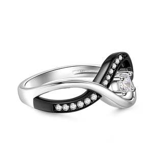 Bague Jeulia Love in the Moonlight en argent sterling bicolore avec placage or rose - Product Image 2