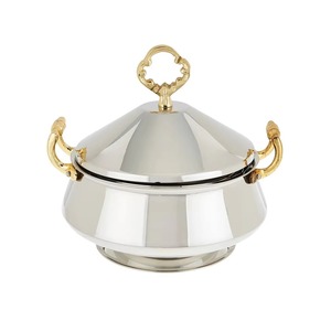 Floral Design Golden Handles & Hammering Pattern Stainless Steel Hot <b>Pot</b> With Lid for Home Hotel <b>Kitchen</b> Food Supplies Hotpots - Product Image 5