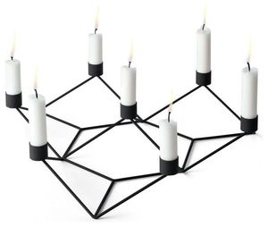 Simple Square 4 Head <b>Black</b> <b>Candle</b> <b>Holders</b> Handmade Decorative Candlestick Stand for Wedding and Dining Table Decor - Product Image 3