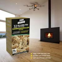 Encendedor de Leña de Lana Vegetal para Barbacoa, Accesorios de Encendido Rápido, Cubo de Cera Vegetal Inodoro para Chimenea, Ecológico para Exteriores, Venta al por Mayor