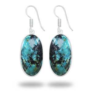 Pendientes de Gancho de Plata con Incrustaciones de Crisocola, Diseño Multiforma, para Mujer, Ideales para Fiestas y Regalo para Mamá - Product Image 5