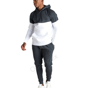 Wholesale Men 100% Cotton <b>Running</b> Training Tracksuits Breathable Warm <b>Hoodie</b> Sweatpants 2 Piece Set Men's Casual Wear - Product Image 2