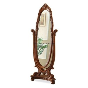 Miroir mural encadrée décoratif de style moderne et créatif en bois gravé pour mariage, salon, entrée, salle de bain - Product Image 4