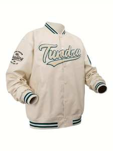 Chaqueta universitaria Letterman informal de invierno para hombre más vendida 100% soporte de piel de vaca genuina bordado de chenilla personalizado de talla grande - Product Image 3