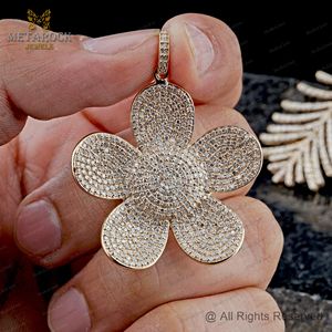 Colgante con forma de flor de oro amarillo de 14k y diamantes, joyería, Color H, SI1, Clairty, Diamante sólido, venta al por mayor - Product Image 2